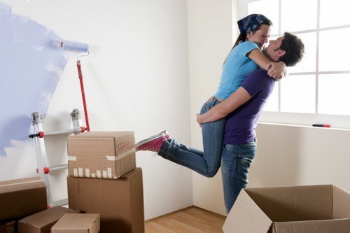 Packed belongings prepared for self storage in Ruislip