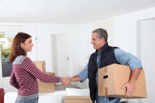 Small removals team navigating access challenges in Ruislip