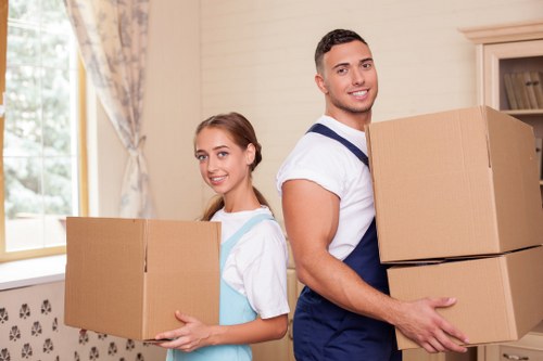 Boxes and household items prepared for a short local move
